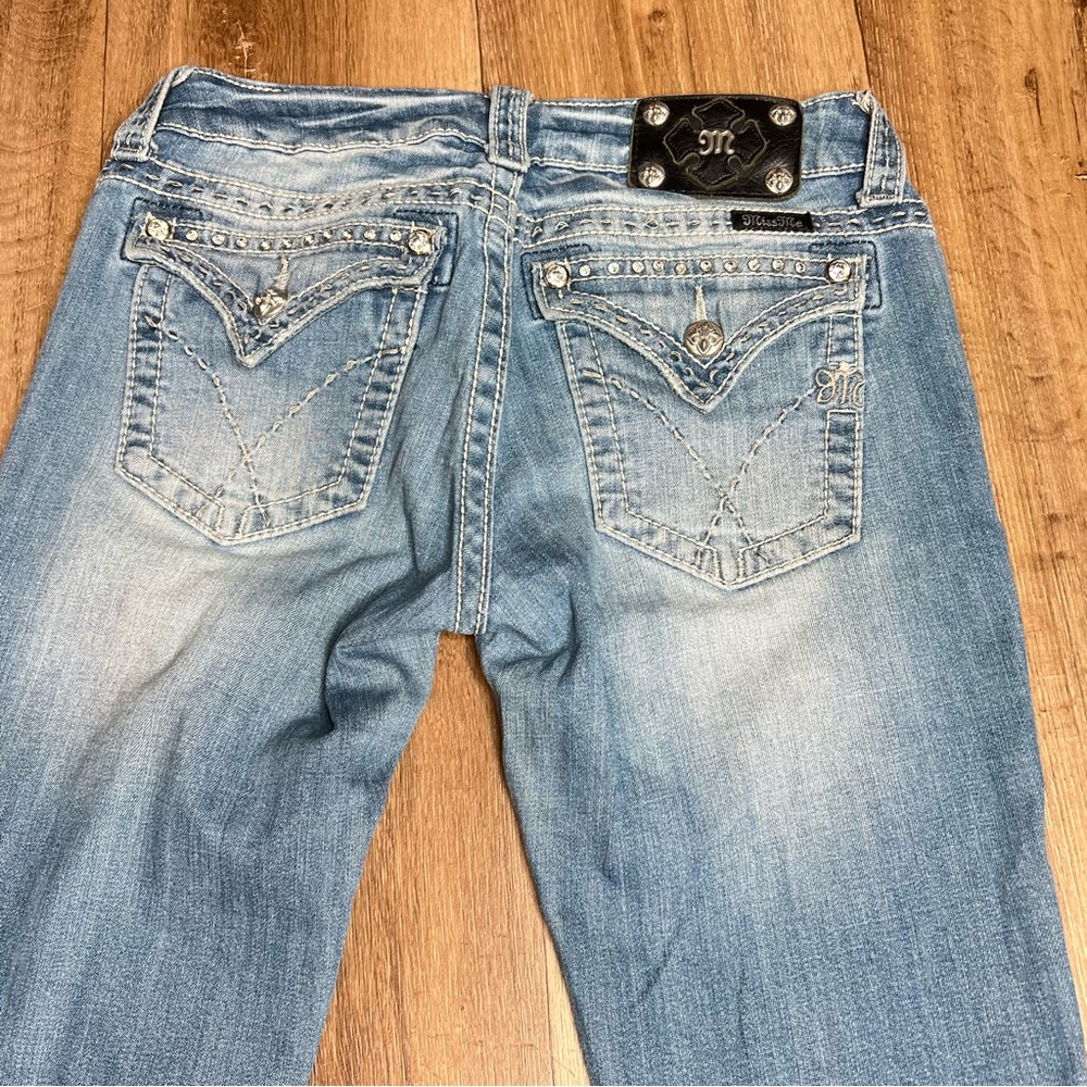 Miss Me Womens Denim Jeans Embroidered Bling Size 28X32 JW5180B12 Boot Cut - Picture 7 of 9